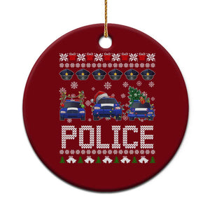 Police Car Xmas Ceramic Ornament Funny Cop Christmas Holiday Gift
