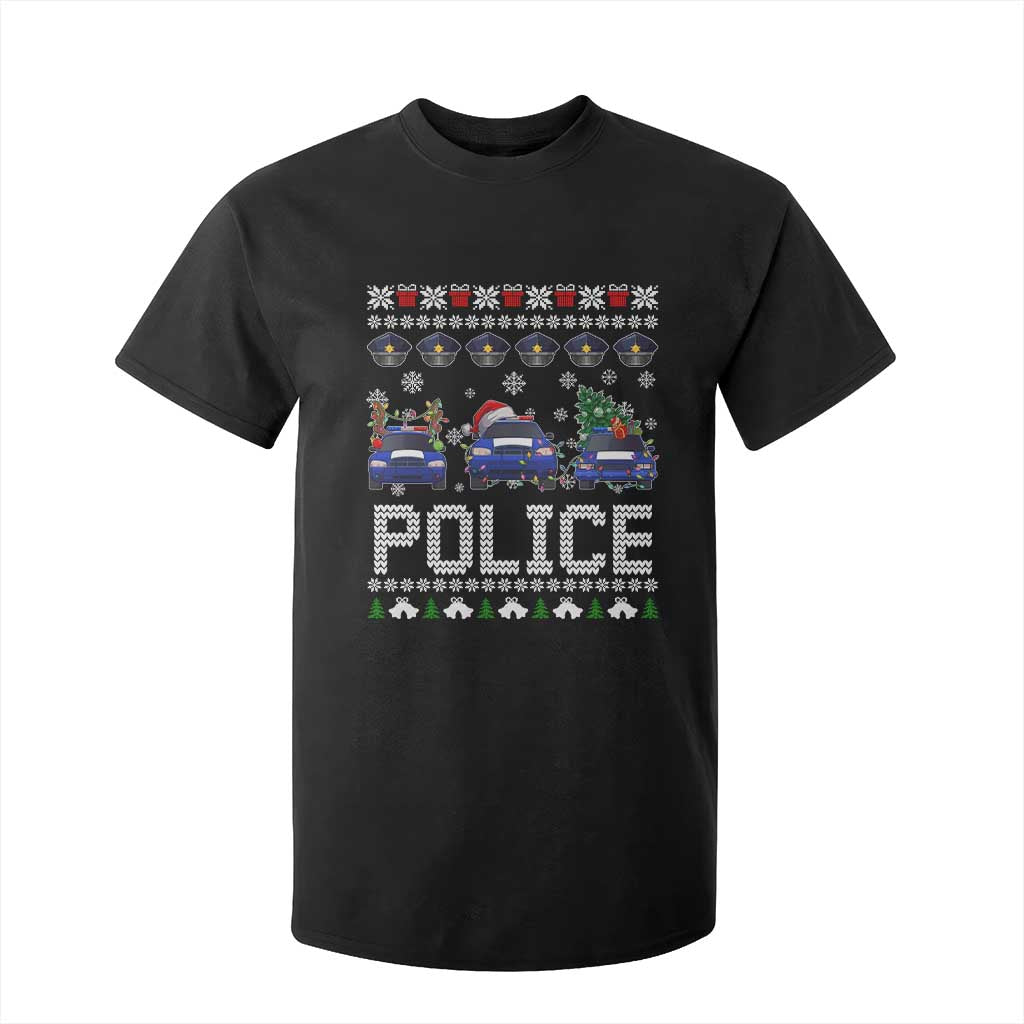 Police Car Xmas T Shirt For Kid Funny Cop Christmas Holiday Gift