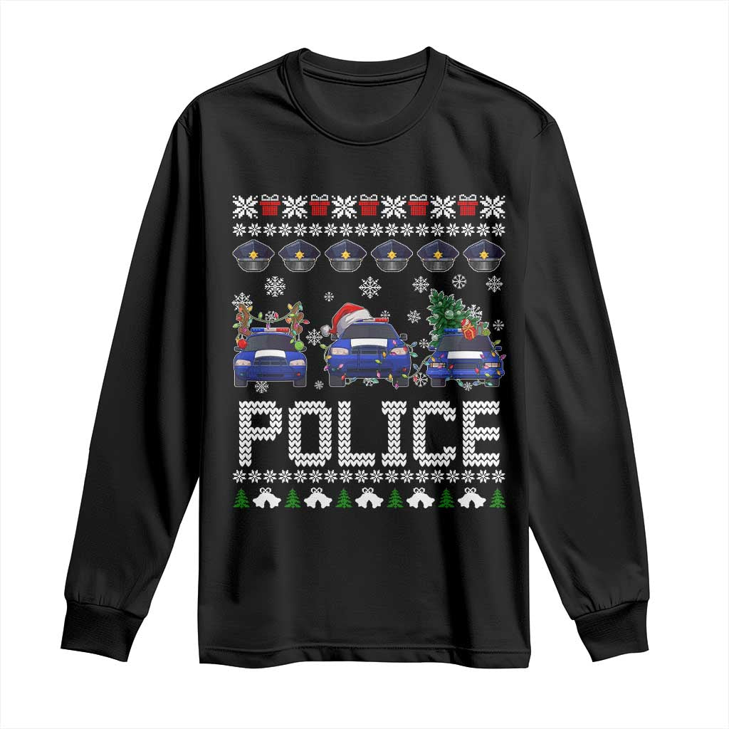 Police Car Xmas Long Sleeve Shirt Funny Cop Christmas Holiday Gift