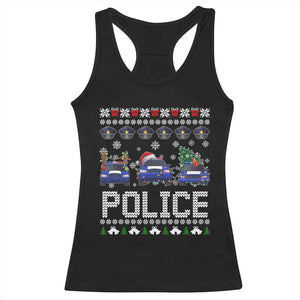 Police Car Xmas Racerback Tank Top Funny Cop Christmas Holiday Gift