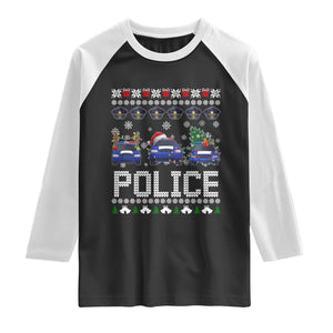 Police Car Xmas Raglan Shirt Funny Cop Christmas Holiday Gift