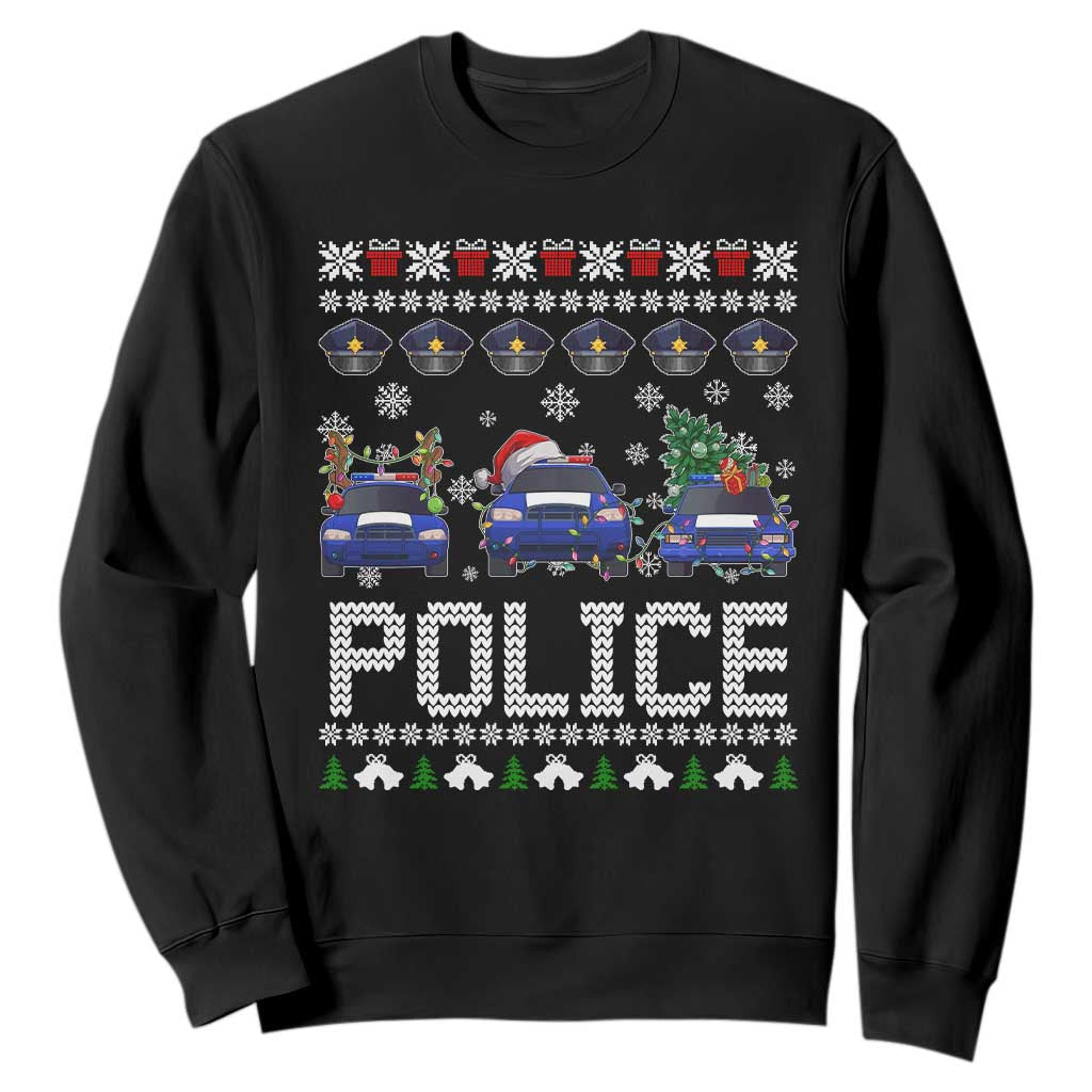 Police Car Xmas Sweatshirt Funny Cop Christmas Holiday Gift