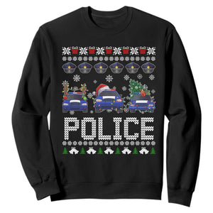 Police Car Xmas Sweatshirt Funny Cop Christmas Holiday Gift