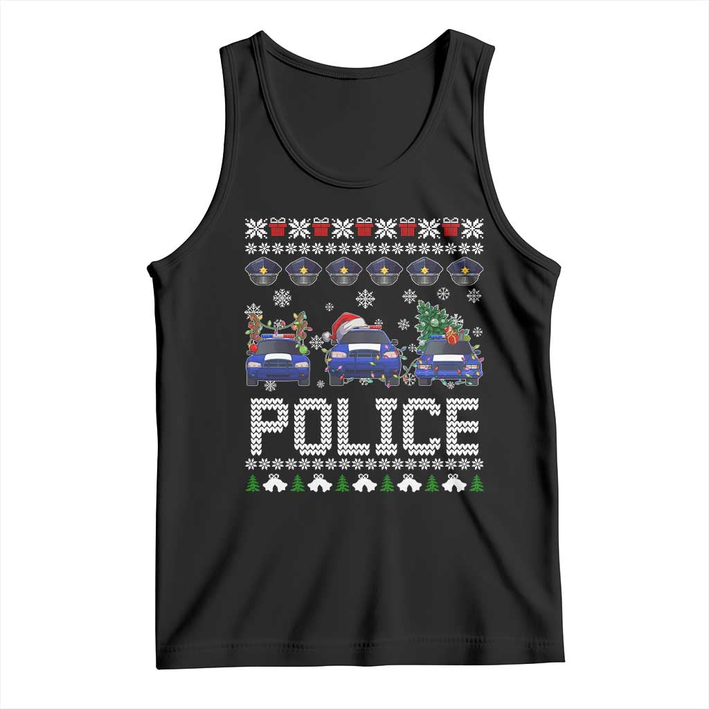 Police Car Xmas Tank Top Funny Cop Christmas Holiday Gift
