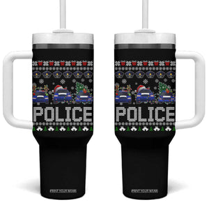 Police Car Xmas Tumbler With Handle Funny Cop Christmas Holiday Gift