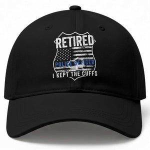 Police Retirement Baseball Cap I Kept The Cuffs Funny Policemen Gift