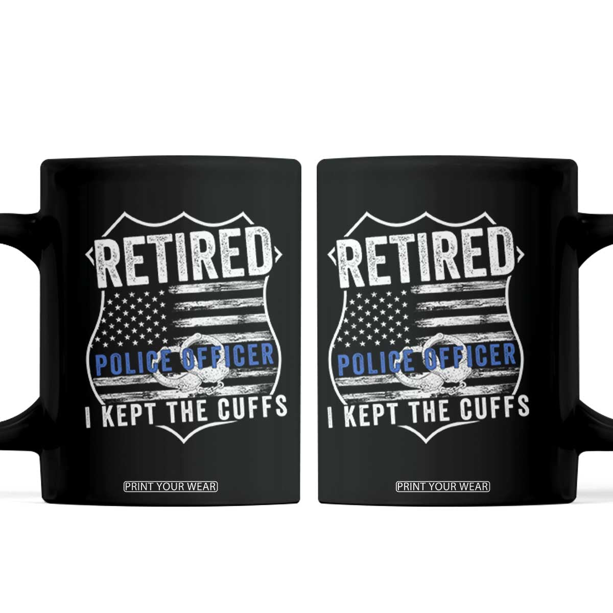 Police Retirement Coffee Mug I Kept The Cuffs Funny Policemen Gift
