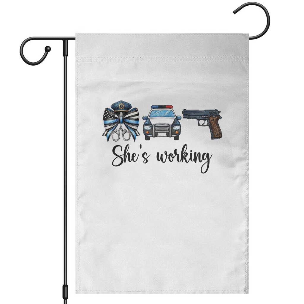 Police Coquette Bow First Responder Pride Garden Flag She Is Working