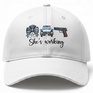 Police Coquette Bow First Responder Pride Baseball Cap She Is Working