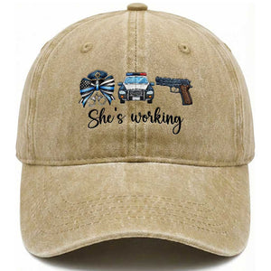 Police Coquette Bow First Responder Pride Washed Cotton Baseball Cap She Is Working