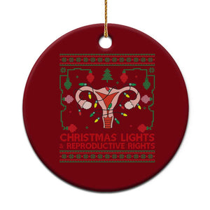 Christmas Lights And Reproductive Rights Ceramic Ornament Xmas Feminist Supporter Gift TS12 1pc Red Print Your Wear