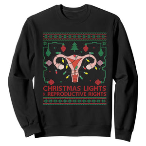 Christmas Lights And Reproductive Rights Sweatshirt Xmas Feminist Supporter Gift TS12 Black Print Your Wear