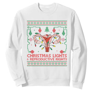 Christmas Lights And Reproductive Rights Sweatshirt Xmas Feminist Supporter Gift TS12 White Print Your Wear