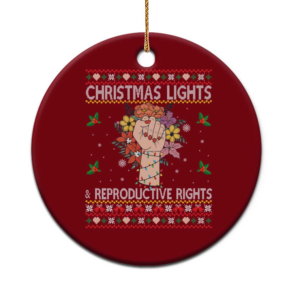 Funny Feminist Lights And Reproductive Rights Ceramic Ornament Ugly Christmas Gift TS12 1pc Red Print Your Wear