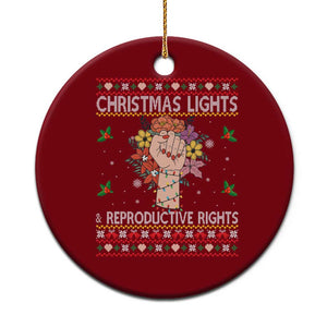 Funny Feminist Lights And Reproductive Rights Ceramic Ornament Ugly Christmas Gift TS12 1pc Red Print Your Wear