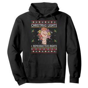 Funny Feminist Lights And Reproductive Rights Hoodie Ugly Christmas Gift TS12 Black Print Your Wear