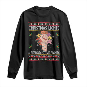 Funny Feminist Lights And Reproductive Rights Long Sleeve Shirt Ugly Christmas Gift TS12 Black Print Your Wear