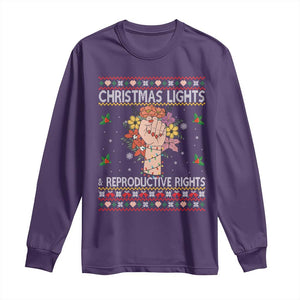 Funny Feminist Lights And Reproductive Rights Long Sleeve Shirt Ugly Christmas Gift TS12 Purple Print Your Wear
