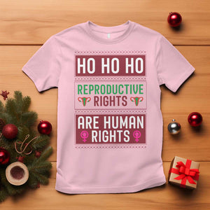 Funny Christmas Feminist Gift T Shirt Reproductive Rights Are Human Rights TS12 Light Pink Print Your Wear