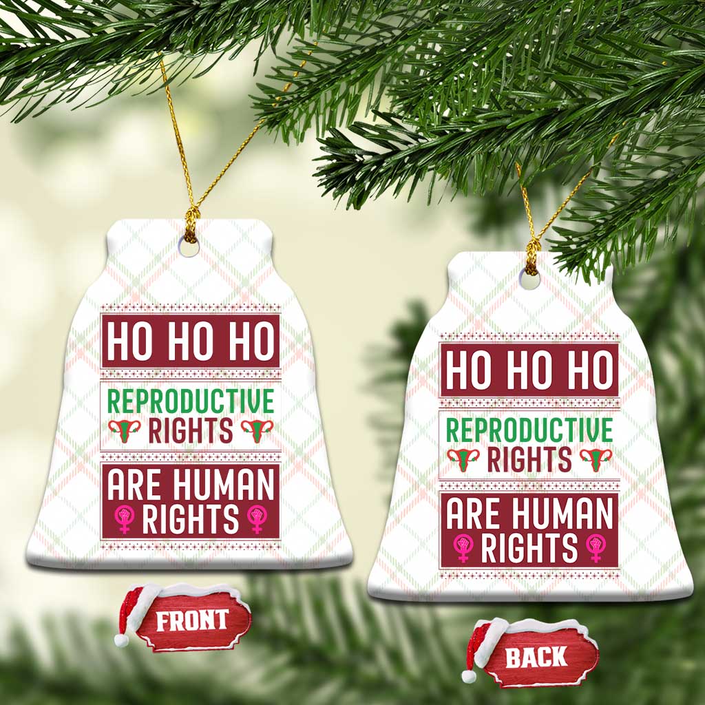 Funny Christmas Feminist Gift Ceramic Ornament Reproductive Rights Are Human Rights TS12 Print Your Wear