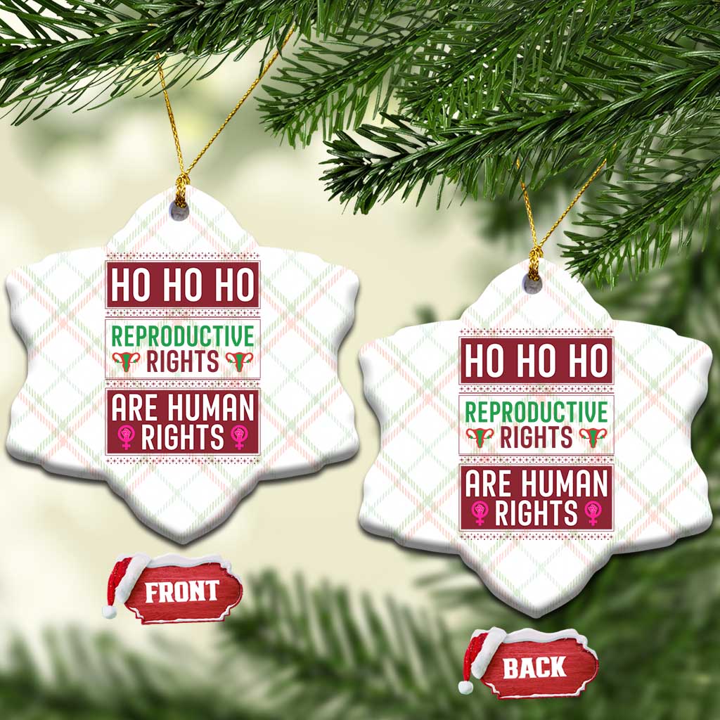 Funny Christmas Feminist Gift Ceramic Ornament Reproductive Rights Are Human Rights TS12 Print Your Wear