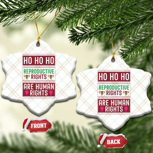 Funny Christmas Feminist Gift Ceramic Ornament Reproductive Rights Are Human Rights TS12 Print Your Wear