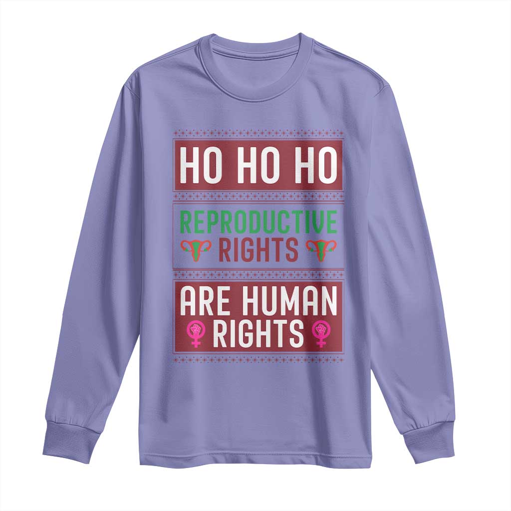 Funny Christmas Feminist Gift Long Sleeve Shirt Reproductive Rights Are Human Rights TS12 Violet Print Your Wear
