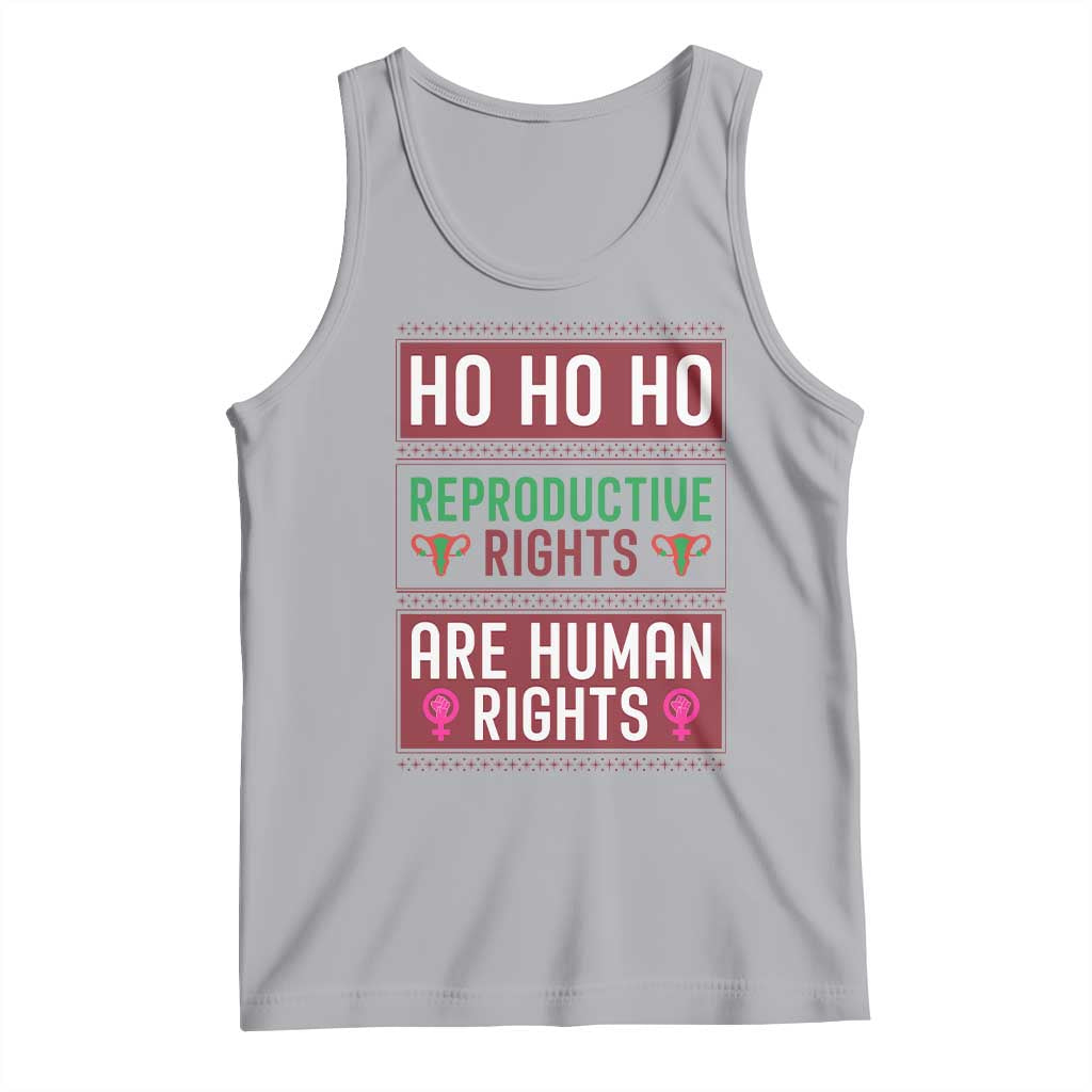 Funny Christmas Feminist Gift Tank Top Reproductive Rights Are Human Rights TS12 Athletic Heather Print Your Wear