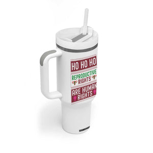 Funny Christmas Feminist Gift Tumbler With Handle Reproductive Rights Are Human Rights TS12 Print Your Wear