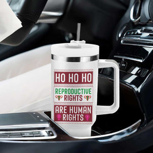 Funny Christmas Feminist Gift Tumbler With Handle Reproductive Rights Are Human Rights TS12 Print Your Wear