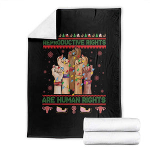 Ugly Christmas Feminist Raccoon Gift Throw Blanket Reproductive Rights Are Human Rights TS12 Black Print Your Wear