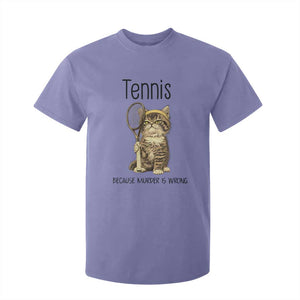 Funny Cat Plays Tennis T Shirt For Kid Because Murder Is Wrong TS12 Violet Print Your Wear