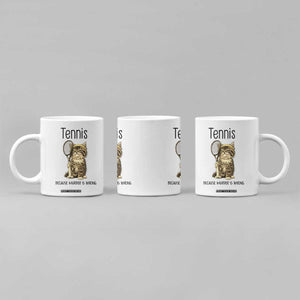 Funny Cat Plays Tennis Coffee Mug Because Murder Is Wrong TS12 Print Your Wear