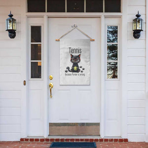 Funny Tennis Cat Gift Garden Flag Because Murder Is Wrong TS12 Print Your Wear