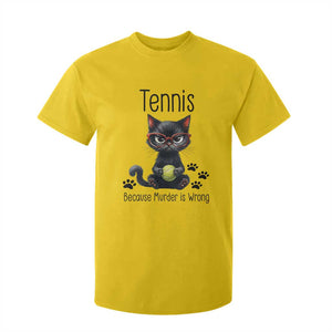 Funny Tennis Cat Gift T Shirt For Kid Because Murder Is Wrong TS12 Daisy Print Your Wear