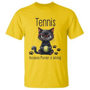 Funny Tennis Cat Gift T Shirt Because Murder Is Wrong TS12 Daisy Print Your Wear