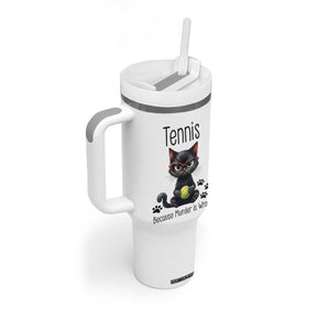 Funny Tennis Cat Gift Tumbler With Handle Because Murder Is Wrong TS12 Print Your Wear