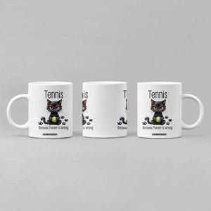 Funny Tennis Cat Gift Coffee Mug Because Murder Is Wrong TS12 Print Your Wear