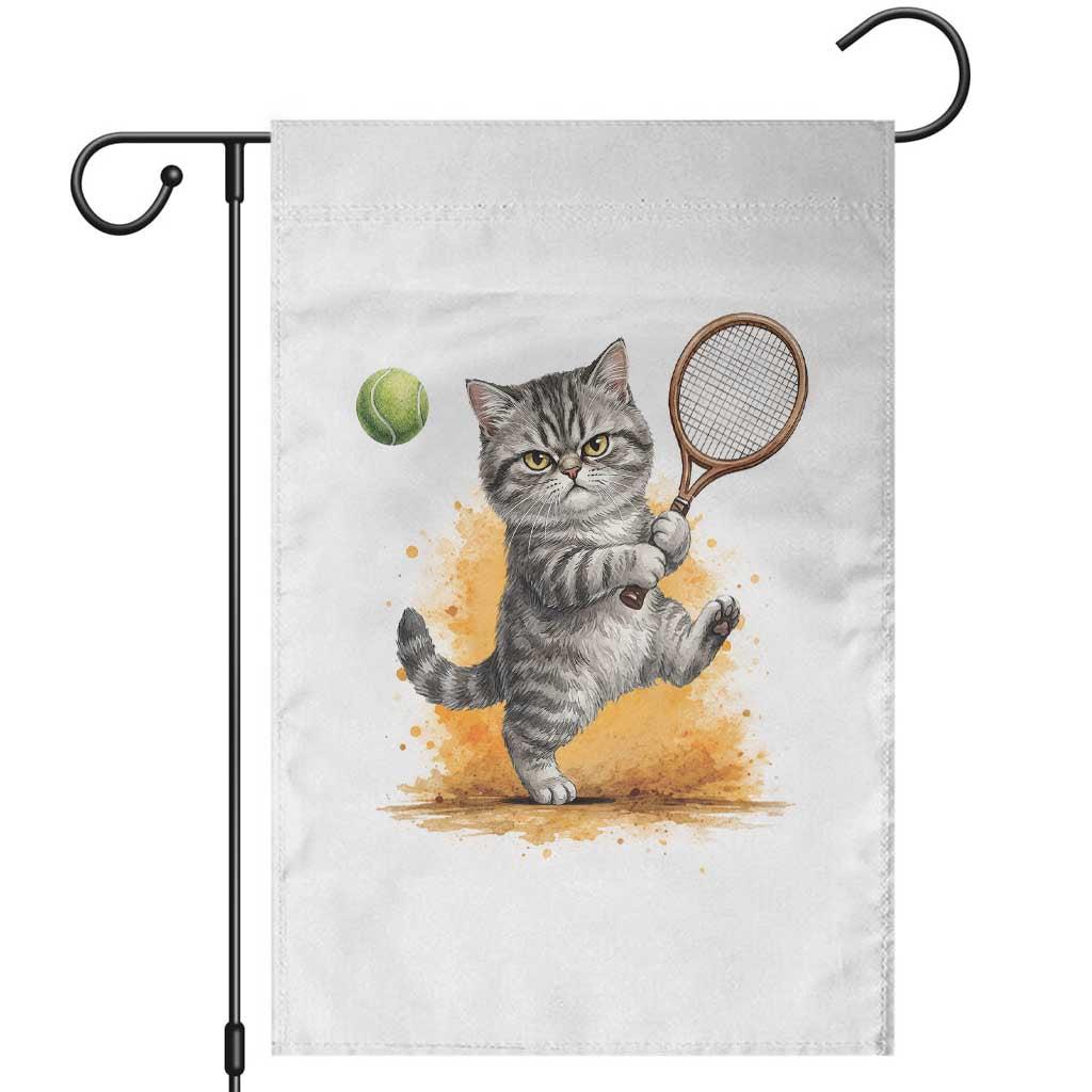 Funny Grumpy Cat Tennis Player Garden Flag Gift For Tennis Fans TS12 White Print Your Wear