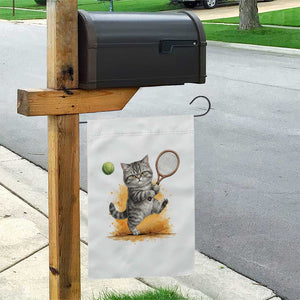 Funny Grumpy Cat Tennis Player Garden Flag Gift For Tennis Fans TS12 Print Your Wear