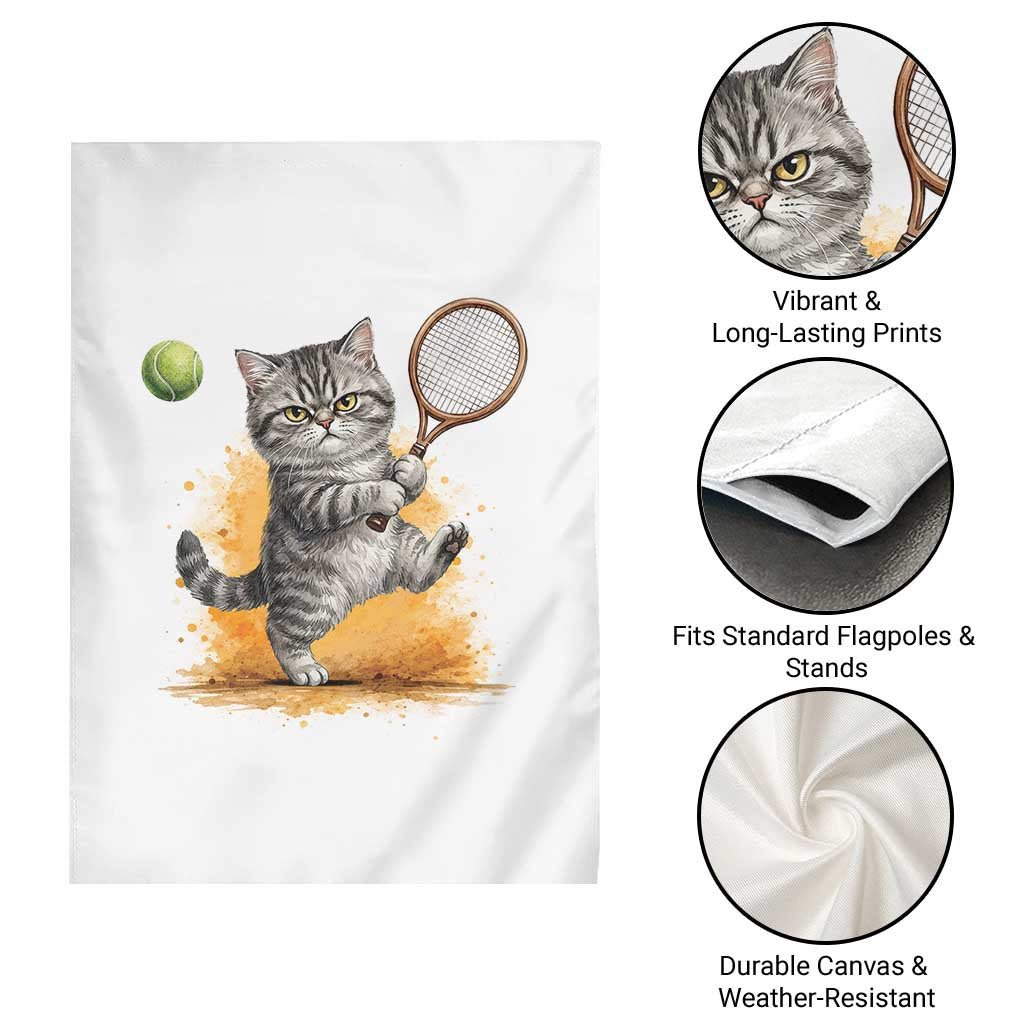 Funny Grumpy Cat Tennis Player Garden Flag Gift For Tennis Fans TS12 Print Your Wear