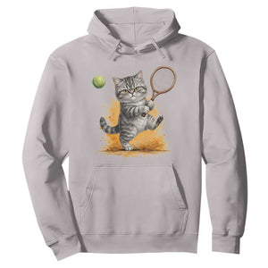 Funny Grumpy Cat Tennis Player Hoodie Gift For Tennis Fans TS12 Ice Gray Print Your Wear