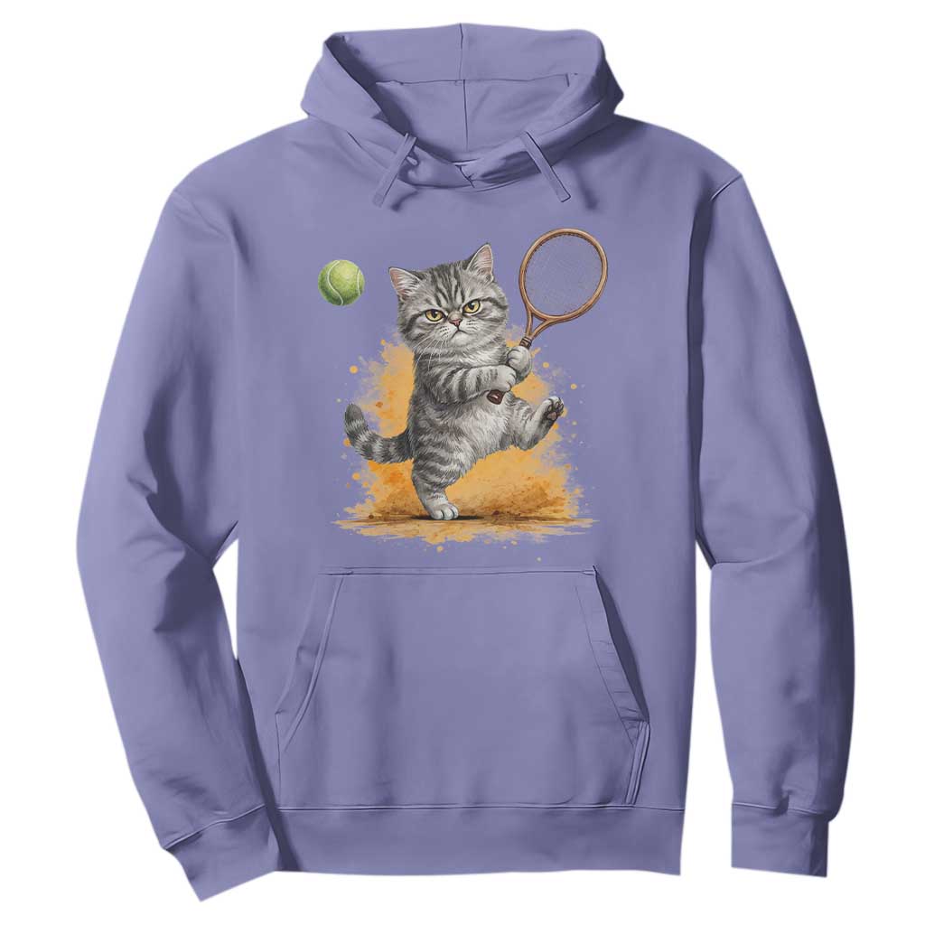Funny Grumpy Cat Tennis Player Hoodie Gift For Tennis Fans TS12 Violet Print Your Wear