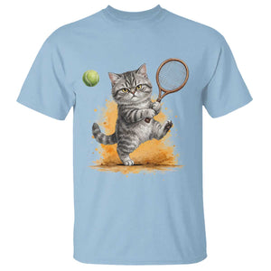 Funny Grumpy Cat Tennis Player T Shirt Gift For Tennis Fans TS12 Light Blue Print Your Wear