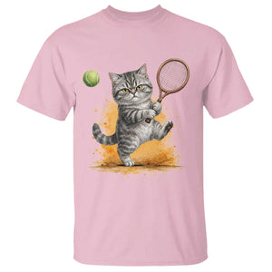 Funny Grumpy Cat Tennis Player T Shirt Gift For Tennis Fans TS12 Light Pink Print Your Wear