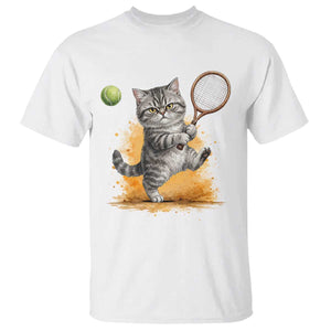 Funny Grumpy Cat Tennis Player T Shirt Gift For Tennis Fans TS12 White Print Your Wear