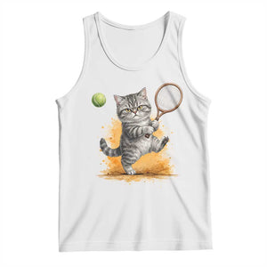 Funny Grumpy Cat Tennis Player Tank Top Gift For Tennis Fans TS12 White Print Your Wear