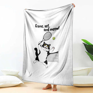Funny Chubby Cat Tennis Throw Blanket Game Set And Meow TS12 Print Your Wear