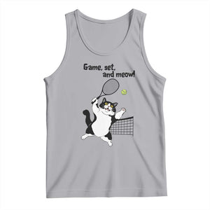 Funny Chubby Cat Tennis Tank Top Game Set And Meow TS12 Athletic Heather Print Your Wear