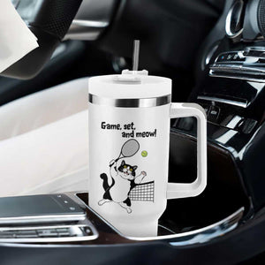 Funny Chubby Cat Tennis Tumbler With Handle Game Set And Meow TS12 Print Your Wear